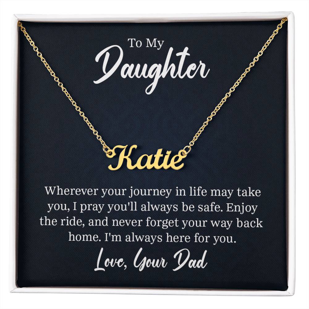 To my daughter, A Father's Love, Custom Name Neckless