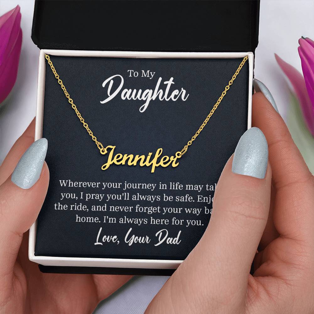 To my daughter, A Father's Love, Custom Name Neckless