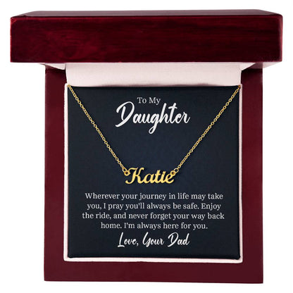 To my daughter, A Father's Love, Custom Name Neckless